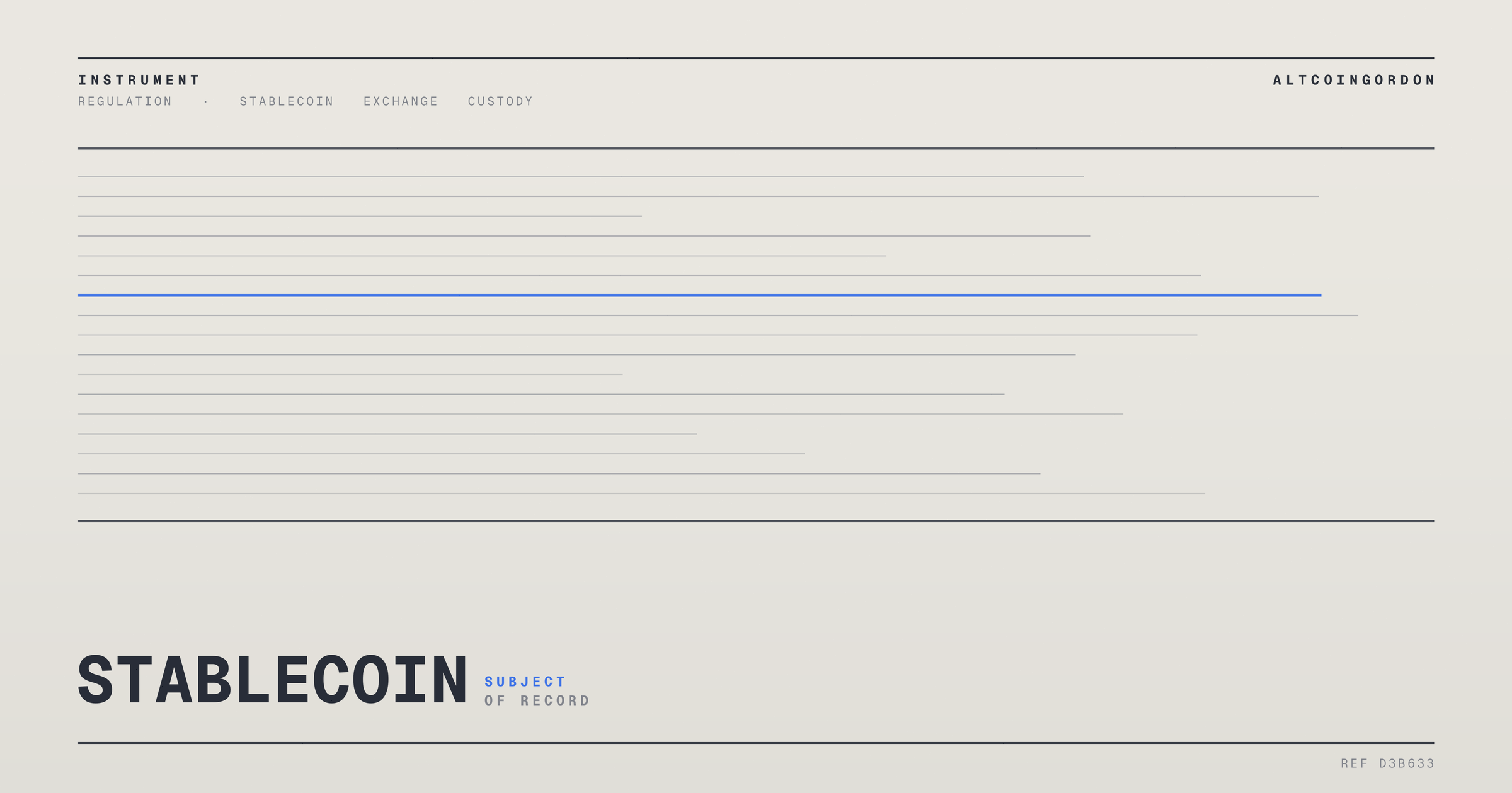 Original AltcoinGordon illustration for: Regulators Face 360-Day Deadline to Write Stablecoin Rules Under CLARITY Act