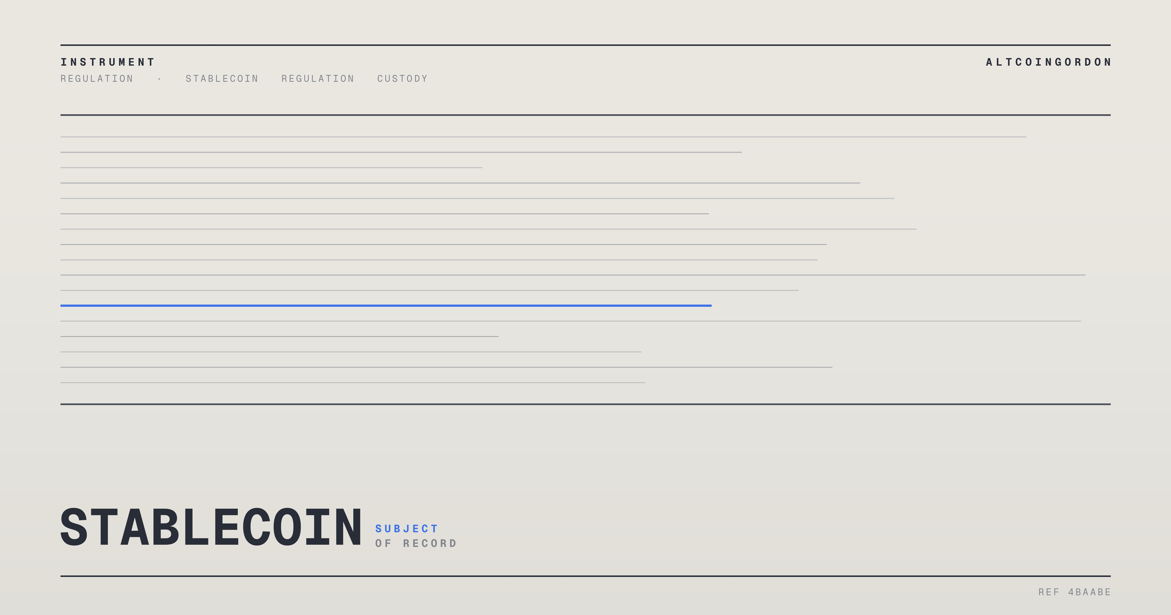 Original AltcoinGordon illustration for: Bank Regulators Roll Out Coordinated Stablecoin Proposals Under GENIUS Act
